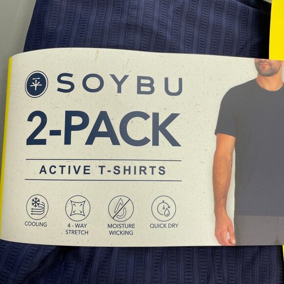 NEW Soybu Men's S 2-Pack Active T-Shirts Cooling 4-Way Stretch Moisture Wicking - Picture 3 of 6